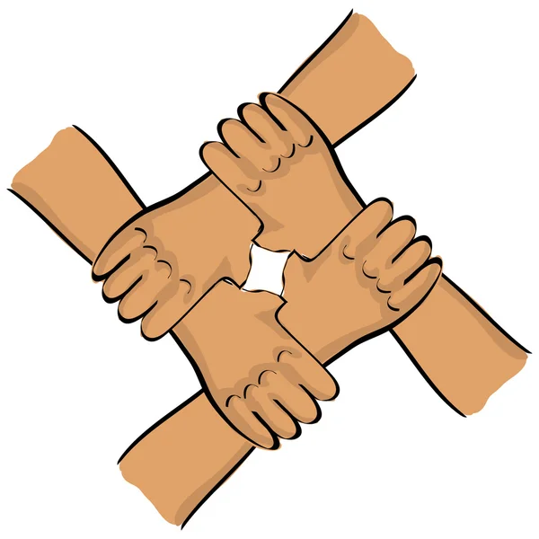 Связь между командными руками — стоковый вектор