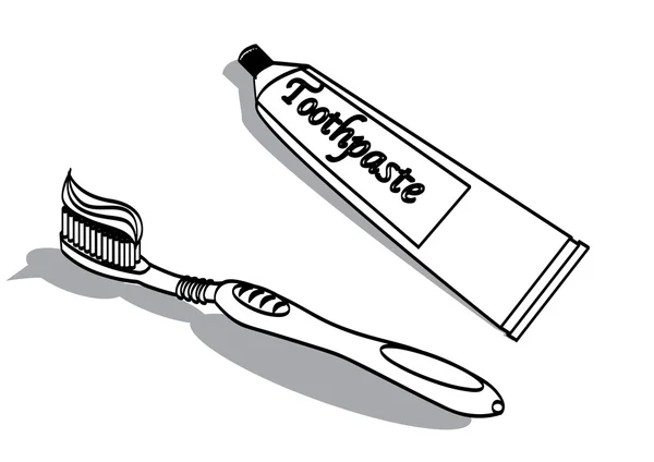Tothbrush 和牙膏 — 图库矢量图片