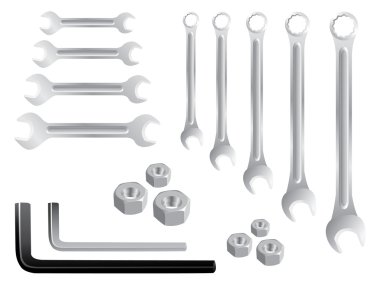 Stainless spanners clipart