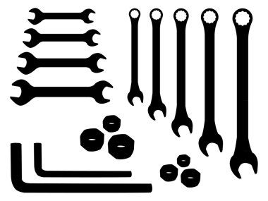 Silhouette spanners clipart