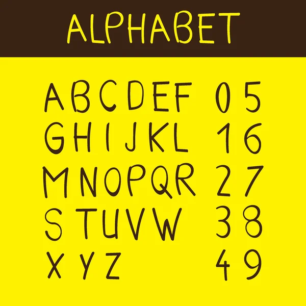 Alphabet und Zahlen — Stockvektor