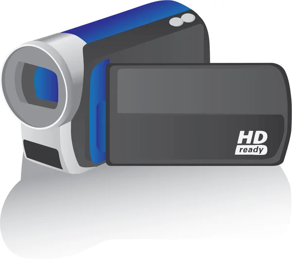 Blu vettore hd videocamera — Vettoriale Stock