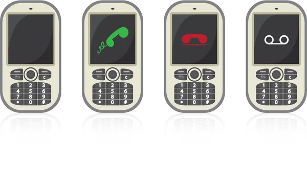 4 つのベクトルの携帯電話 — ストックベクタ