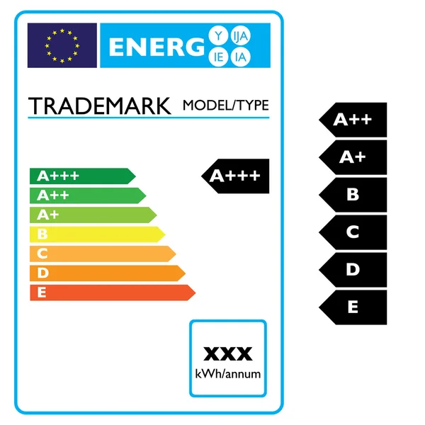 Etichetta efficienza energetica — Vettoriale Stock