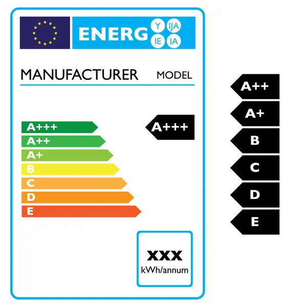 Etykiety wydajności energetycznej — Wektor stockowy