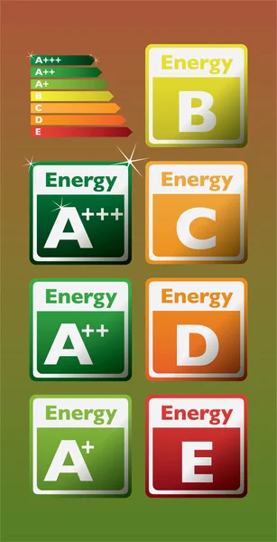 Enerji sınıfı etiket kümesi — Stok Vektör
