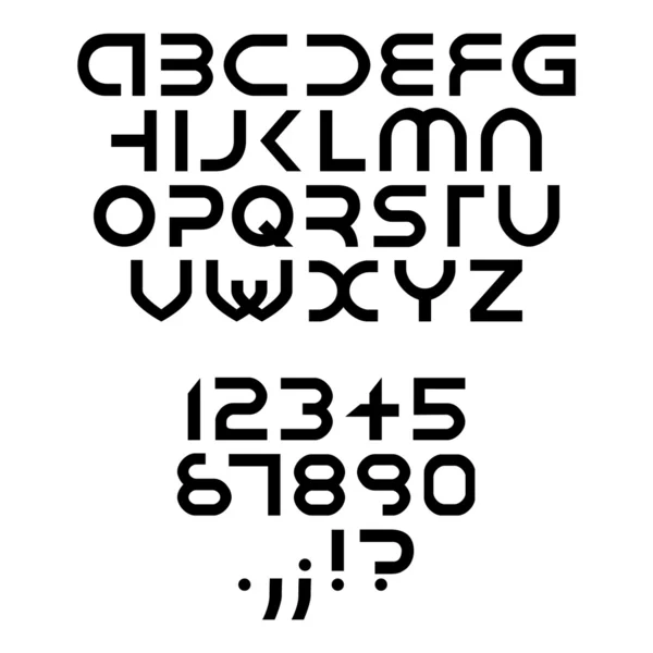 Φουτουριστικό αλφάβητο γραμματοσειρά — Διανυσματικό Αρχείο
