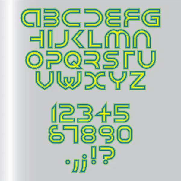 Futuristické abecedy písmo — Stockový vektor