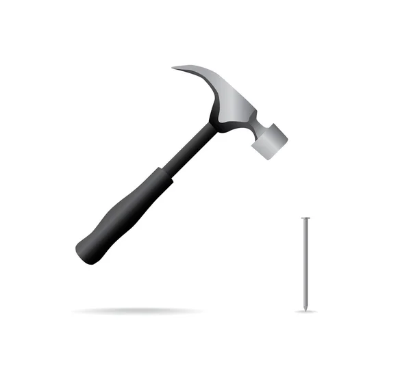 Hammer und Nagel — Stockvektor
