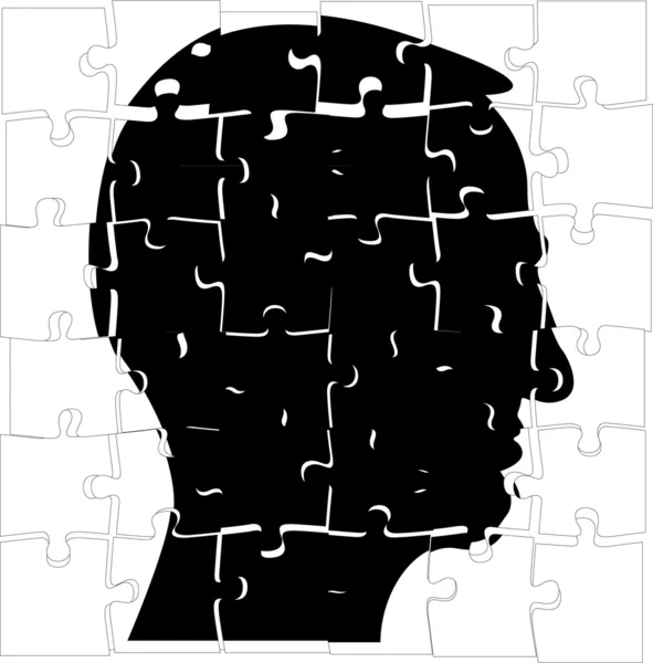Head from puzzle — Stockvector