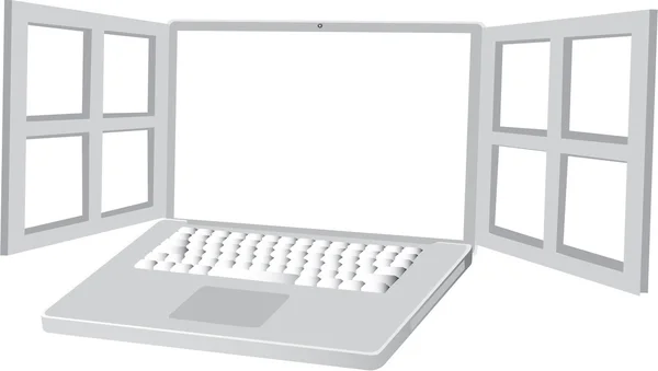 Computer portatile in alluminio — Vettoriale Stock