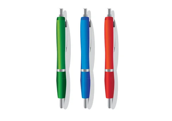 3 つの色のペン — ストックベクタ
