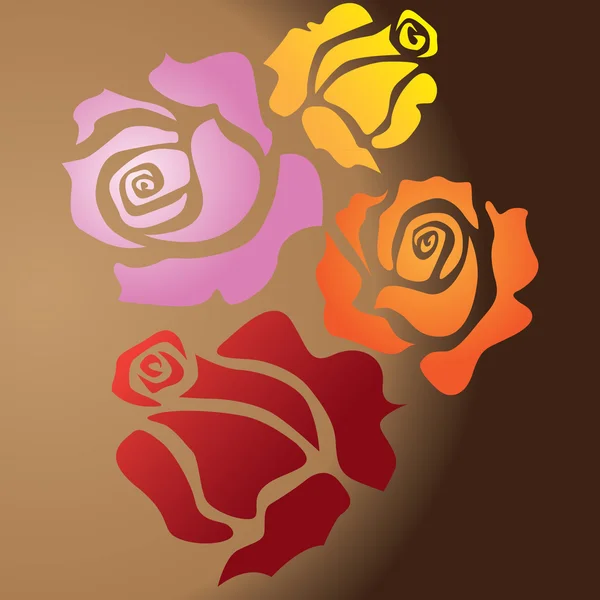 4 つのバラ — ストックベクタ