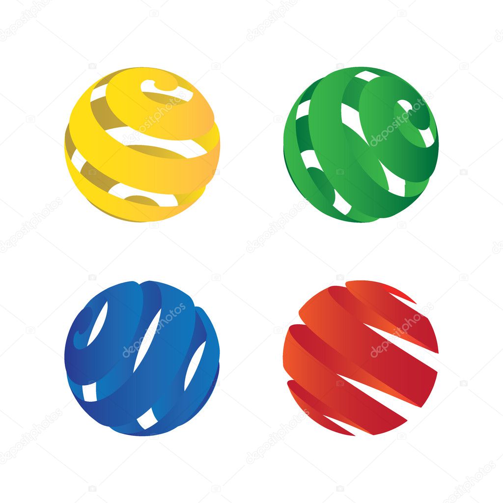Four stripped spheres