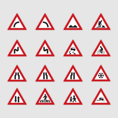 Set of road signs clipart