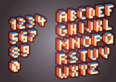 3D Pixel alphabet