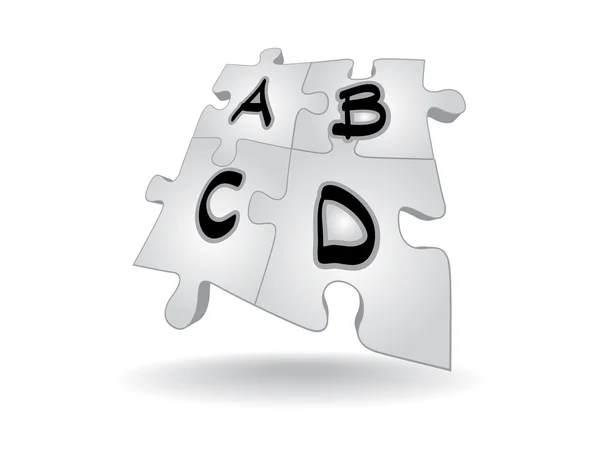 Lettere alfabetiche ABCD — Vettoriale Stock