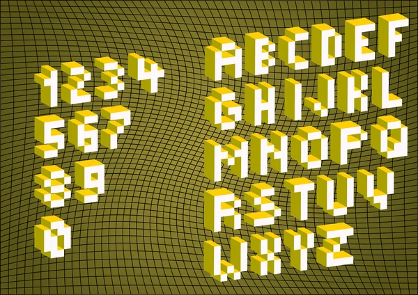3D Pixel alphabet — Stock Vector