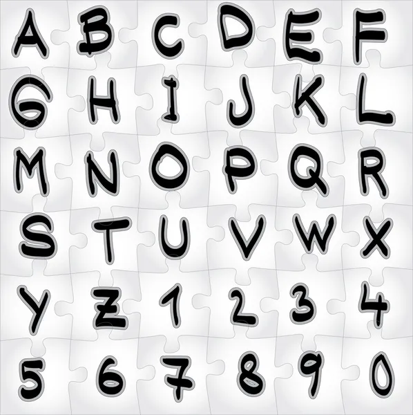 Lettres et chiffres alphabétiques — Image vectorielle