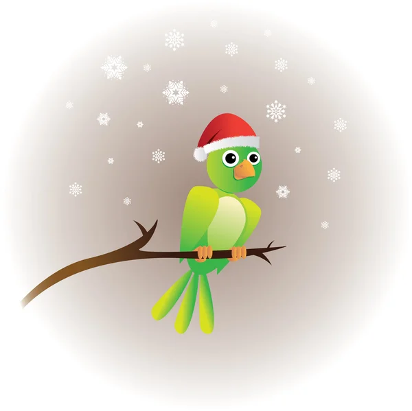 Oiseau sur arbre — Image vectorielle