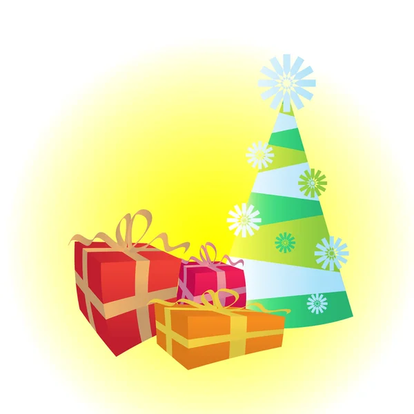 Árbol de Navidad y regalos — Archivo Imágenes Vectoriales