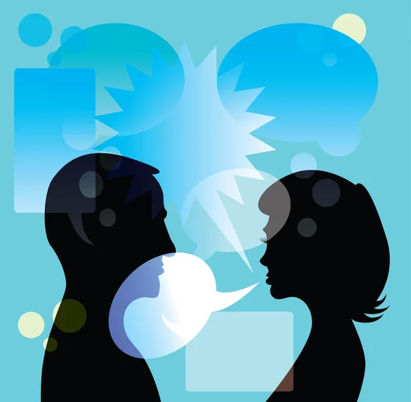 Couple discuter — Image vectorielle