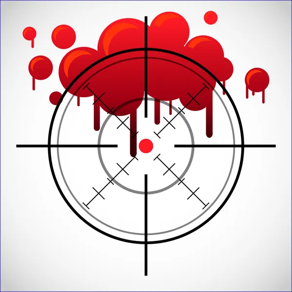 Crosshair with red dot — Stock Vector