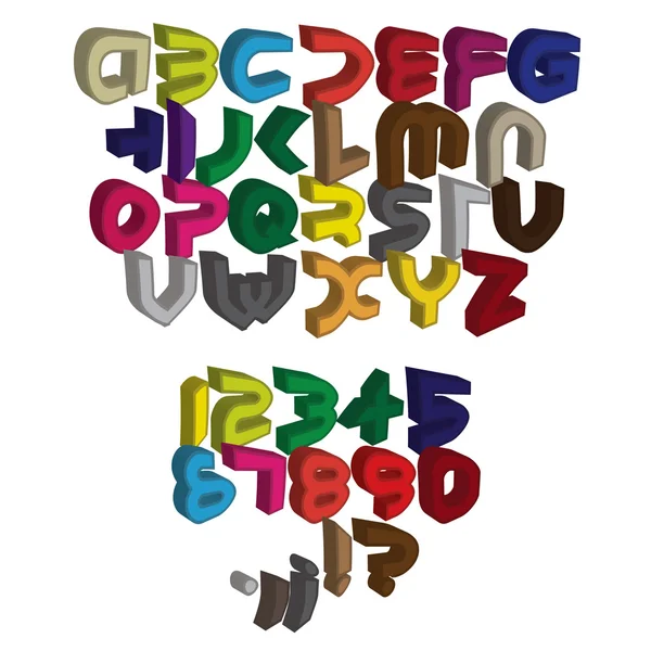 Uturistic färg alfabetet bokstäver — Stock vektor