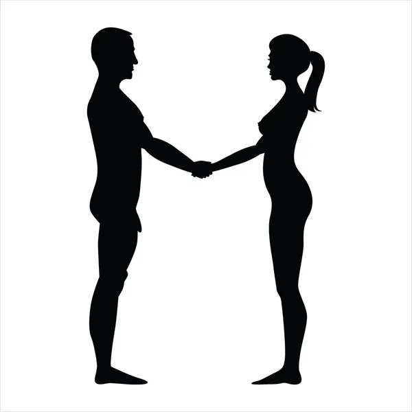 Homme et femme tenant la main — Image vectorielle