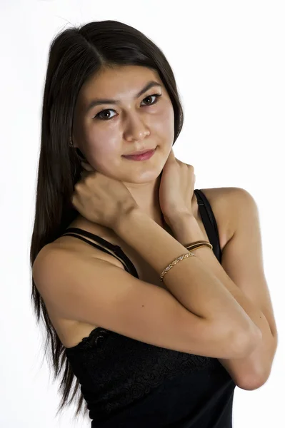 Portrait of the Asian model on a white background — Stock Photo, Image
