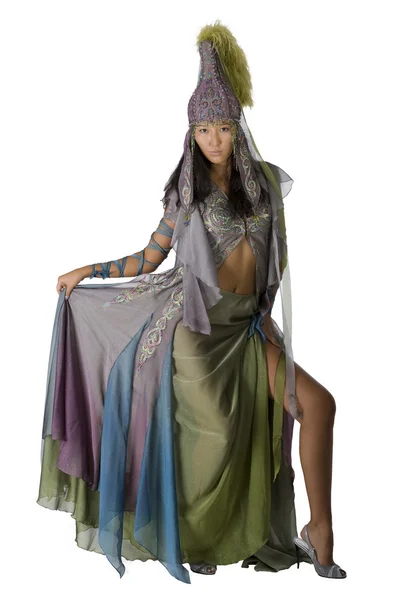 Model in een traditionele pak — Stockfoto