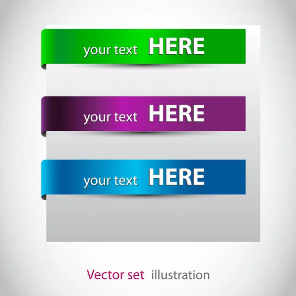 Étiquettes en papier coloré pour — Image vectorielle