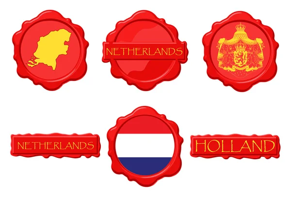 Países Bajos sello de cera — Archivo Imágenes Vectoriales