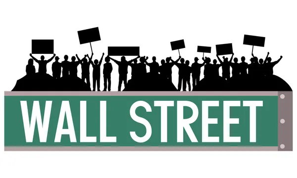 Wall street occupy — Stock Vector