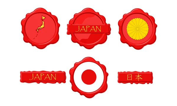 日本蜡邮票 — 图库矢量图片