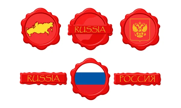 Russia Timbro di cera — Vettoriale Stock