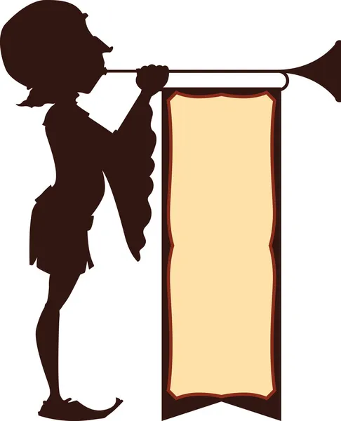 Mahkeme trompetçi illüstrasyon — Stok Vektör