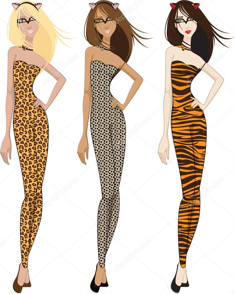 Three Women in Catsuits