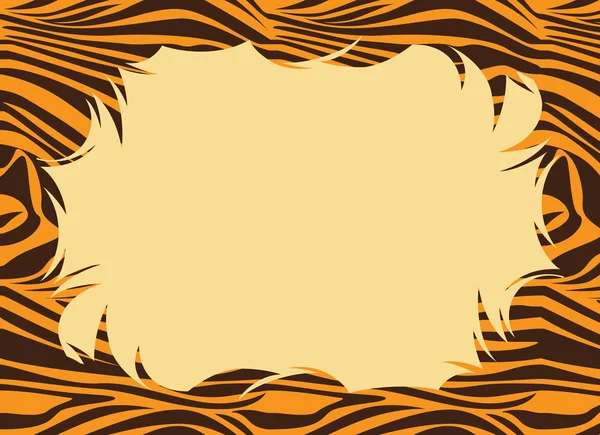 虎の毛皮の印刷の枠線 — ストック写真