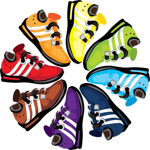 Regenboog wiel schoenen — Stockfoto