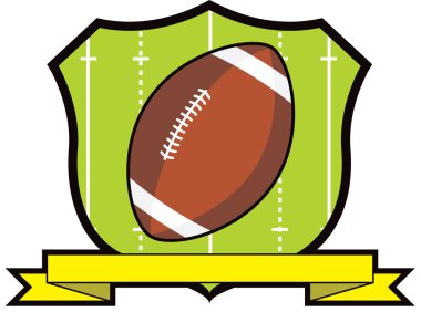 Rugby League Ball Shield clipart