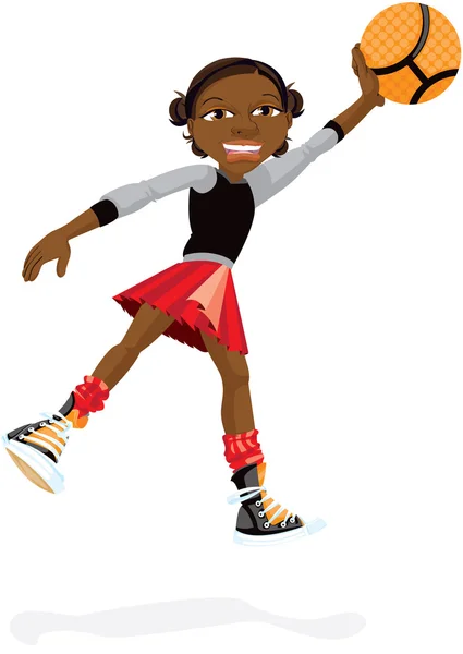 Junges Mädchen mit Basketball — Stockfoto