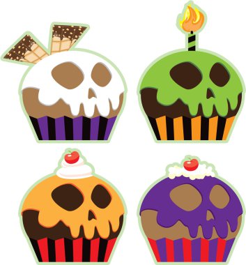 Halloween Skull Cupcakes clipart