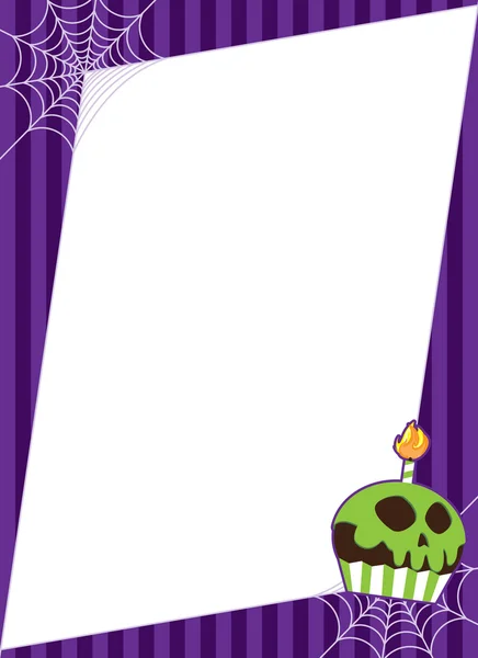 Halloween Spiderweb With Cupcake Frame — Stock Photo, Image