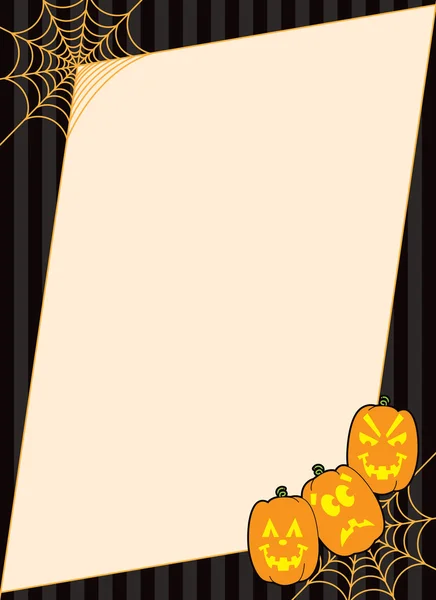 Halloween Spiderweb quadro de abóbora —  Vetores de Stock