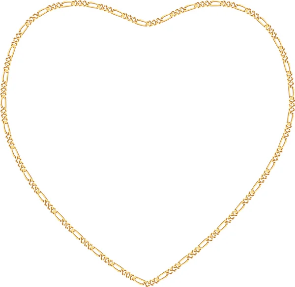 Gouden ketting hart frame — Stockvector