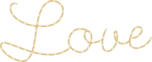 Chaîne d'or mot amour — Image vectorielle