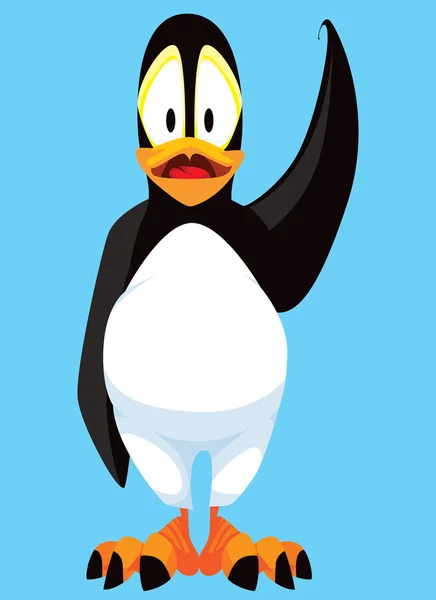 Karikatur winkender Pinguin — Stockfoto