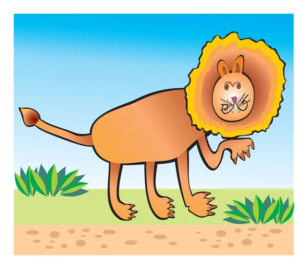 ライオンの子供を描く — ストック写真