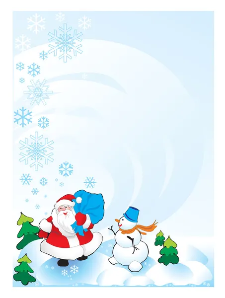 圣诞老人雪人 — 图库照片